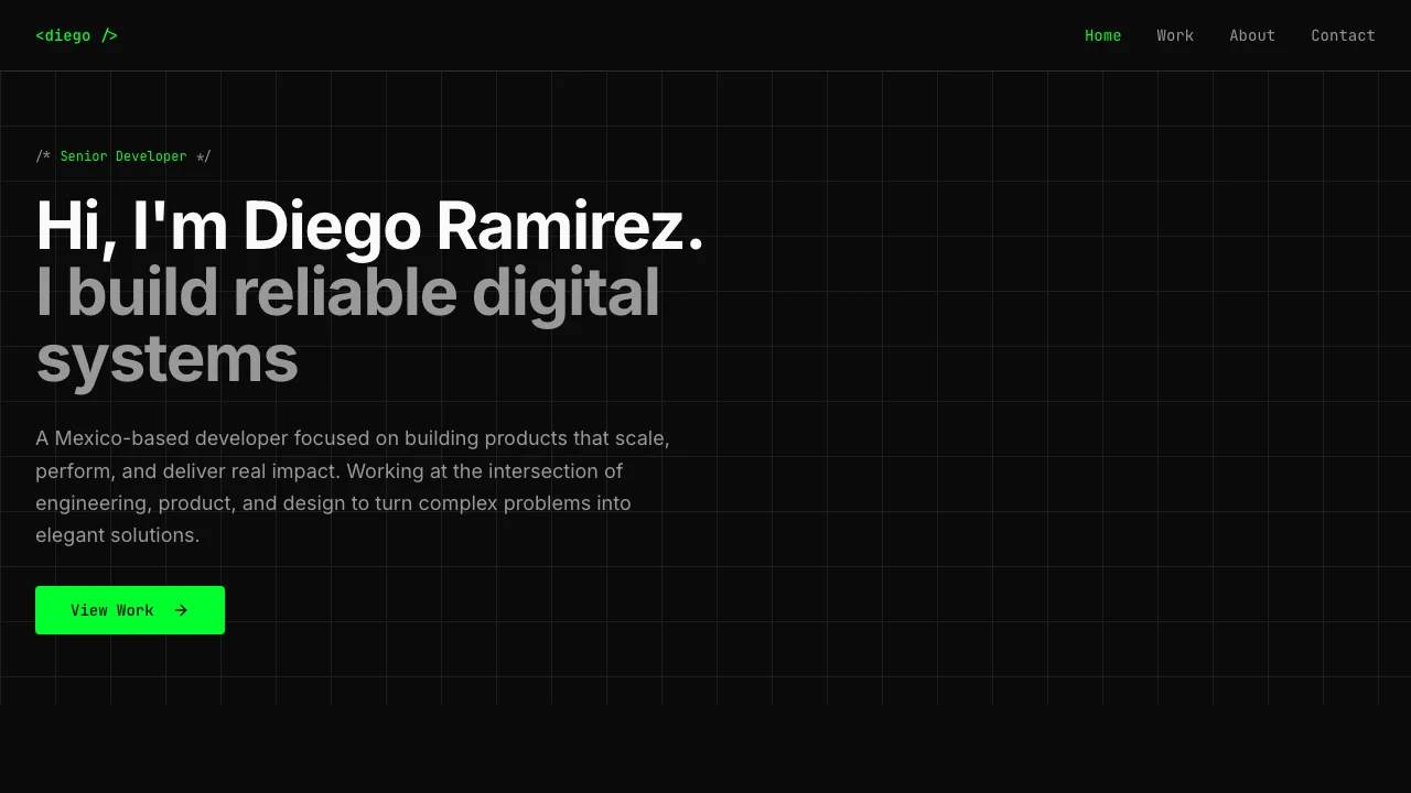 Loading preview of Developer Portfolio