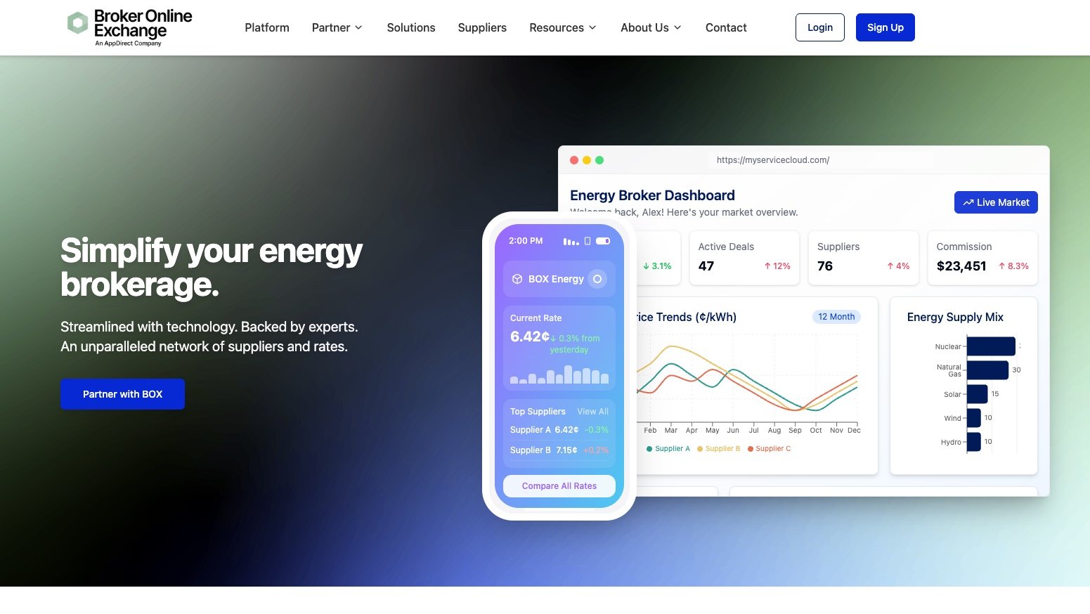 AppDirect Broker Online Exchange website